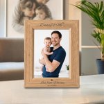 Personalized Date of Birth Engraved Wooden Photo Frame with Name Home Decor First Father's Day Gift for New Dad Daddy