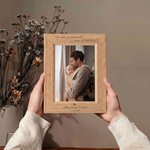 Personalized Date of Birth Engraved Wooden Photo Frame with Name Home Decor First Father's Day Gift for New Dad Daddy