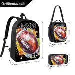 Personalisierter Ballmotiv-Rucksack Lunchbag und Federmäppchen | mit Namen und Nummer | Schul- und Trainingsset | Geschenk für Jungen und Mädchen