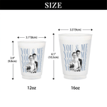 Personalized You & Me Photo Frosted Food-Grade Plastic Cup with Name and Text Set of 10 Wedding Gift for Bride Newlywed
