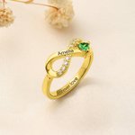 Henkilökohtainen Infinity Sign Heart Birthstone Sterling Silver Ring kaiverrettu nimi kihlaus häät lahja hänelle