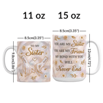 Personalized Pearl Shell 3D Effect Flower 11 oz / 15 oz Ceramic Mug with Name Birthday Anniversary Gift for Besties Sisters