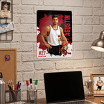 Personalised Colourful Splatter Paint 1-3 Photos Tinplate Metal Sign with Name and Number Wall Decoration Team Gift for Sports Lover
