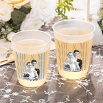 Personalized You & Me Photo Frosted Food-Grade Plastic Cup with Name and Text Set of 10 Wedding Gift for Bride Newlywed