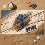 Personalised Volleyball Pattern Quick Dry Oversized Beach Towel with Name Daily Use Birthday Summer Vacation Gift for Volleyball Player Friend