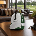 Personalized Golf Swing Silhouette Multicolor Baseball Cap with Name Father's Day Game Day Birthday Gift for Golf Lovers