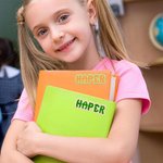 Personalized Multicolour Glitter Effect Name Waterproof Sticker Daily Use Back to School Birthday Gift for Kids