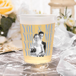 Personalized You & Me Photo Frosted Food-Grade Plastic Cup with Name and Text Set of 10 Wedding Gift for Bride Newlywed