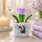 Henkilökohtainen Toile De Jouy Style Photo Lasi Ruukkukasvit tekstillä Työpöytä Toimisto Hylly Sisustus Syntymäpäivä Äitienpäivä Lahja Äidille