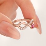 Henkilökohtainen Infinity Sign Heart Birthstone Sterling Silver Ring kaiverrettu nimi kihlaus häät lahja hänelle