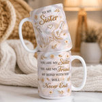 Personalized Pearl Shell 3D Effect Flower 11 oz / 15 oz Ceramic Mug with Name Birthday Anniversary Gift for Besties Sisters