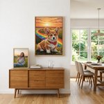 Personalised Rainbow Pet Photo Memorable Canvas Prints with Name and Date Birthday Gift for Pet Loss
