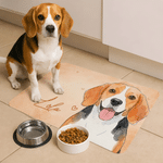 Personalized Watercolour Style Pet Portrait Photo Waterproof Pet Feeding Mat with Name and Rubber Backing Pet Supplies Birthday Gift for Pet Owners