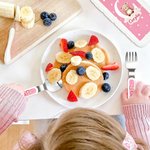 Personalizowany dziecięcy zestaw sztućców 3-częściowy nóż widelec łyżka ze stali nierdzewnej w etui z imieniem dla chłopców i dziewczynek