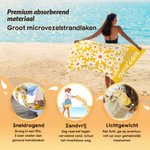 Gepersonaliseerd sneldrogend microvezel strandlaken met madeliefjes en naam perfect als cadeau voor reizen verjaardagen familie en vrienden
