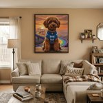 Personalised Rainbow Pet Photo Memorable Canvas Prints with Name and Date Birthday Gift for Pet Loss