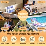 Personalised Watercolor Floral Quick Dry Oversized Beach Towel with Name Beach Pool Party Accessories Summer Vacation Gift for Her