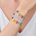 Personalized Graduation Cap Enamel Bubble Letter Name Bracelet Unique Jewelry Daily Wear Graduation Ceremony Gift for Graduates