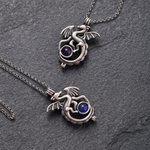 Personalized Western Fantasy Dragon Natural Birthstone Necklace Daily Jewelry Birthday Anniversary Gift for Women Men