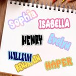 Personalized Multicolour Glitter Effect Name Waterproof Sticker Daily Use Back to School Birthday Gift for Kids