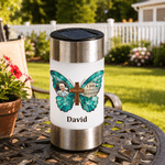 Gepersonaliseerde Multicolor Vlinder Kruis Foto Solar Tuinlamp met Naam Tuindecoratie Sympathie geschenk voor familie verlies van vader moeder