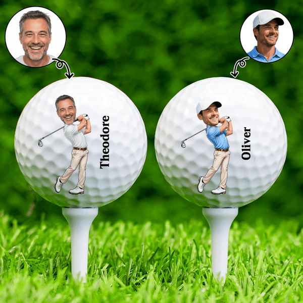 Personalized Photo Golf Ball with Name Golfer Accessories Training Competition Birthday Gift for Golf Player Lover