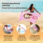 Gepersonaliseerd sneldrogend strandlaken met cartoonfiguur strepen en naam cadeau voor reizen verjaardagen en zomervakanties voor kinderen en gezinnen