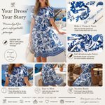 Personalised Bohemian Style Round Neck Short Sleeves Dress with Text Daily Wear Birthday Gift for Mom Woman