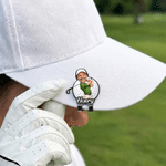 Personalised Photo Cartoon Character Magnetic Hat Clip Golf Ball Marker with Name Birthday Game Day Gift for Golf Player