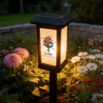 Personalized Birth Flower Bouquet Solar Garden Light with Name and Trait Daily Use Garden Home Decor Birthday Gift for Garden Lovers Family