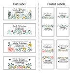 Gepersonaliseerde 100% katoenen aquarel bloemen naai-etiketten met naam 50-100 stuks verjaardagscadeau voor breiliefhebbers
