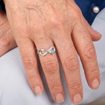 Henkilökohtainen Infinity Sign Heart Birthstone Sterling Silver Ring kaiverrettu nimi kihlaus häät lahja hänelle