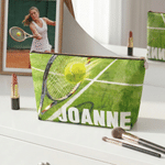 Bolsa de maquillaje portátil personalizada con nombre para tenistas Regalo de cumpleaños de viaje para los amantes del tenis