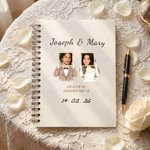 Personalised Childhood Photos Spiral A5 Notebook with Names Date and 120 Lined Pages Daily Use Anniversary Wedding Gift for Couple Wife Husband