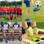 Personalized Photo Funny Soccer Pattern Breathable Mid-Calf Socks with Name and Number  Daily Wear World Cup Birthday Gift for Man Kid Football Lover