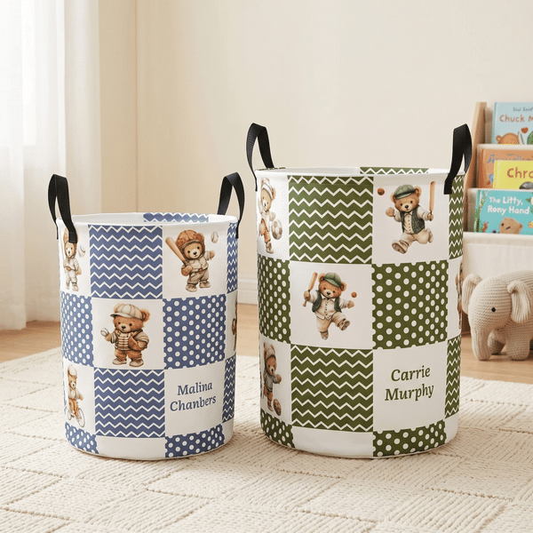 Panier à linge de grande capacité personnalisé avec nom et poignée Décoration de chambre d'enfant Cadeau d'anniversaire pour enfants