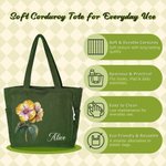 Personlig medisinsk personale Cartoon Character Corduroy Large Tote Bag Daglig bruk Bursdag Sykepleieres dag Gave til sykepleier lege