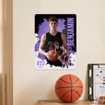 Personalised Colourful Splatter Paint 1-3 Photos Tinplate Metal Sign with Name and Number Wall Decoration Team Gift for Sports Lover