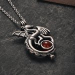 Personalized Western Fantasy Dragon Natural Birthstone Necklace Daily Jewelry Birthday Anniversary Gift for Women Men