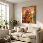 Personalised Rainbow Pet Photo Memorable Canvas Prints with Name and Date Birthday Gift for Pet Loss