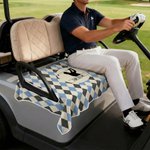 Personalizowany pokrowiec na wózek golfowy z imieniem i inicjałem oraz motywem szachownicy i kijów golfowych akcesorium i prezent dla golfistów