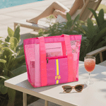 Personalised Colourful Retro Stripe Shadow Letter Fashion Women Tote Beach Bag with Name Daily Use Travel Birthday Gift for Women Besties