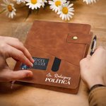 Cuaderno A5 de líneas personalizado en cuero PU con personaje de dibujos animados nombre y bolsillo regalo de vuelta al cole para profesores
