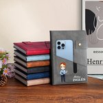 Cuaderno A5 de líneas personalizado en cuero PU con personaje de dibujos animados nombre y bolsillo regalo de vuelta al cole para profesores