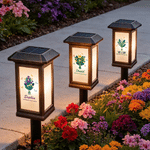 Personalized Birth Flower Bouquet Solar Garden Light with Name and Trait Daily Use Garden Home Decor Birthday Gift for Garden Lovers Family