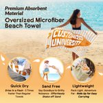 Personalized Multicolour Pennant Striped Soft Skin-Friendly Beach Towel with Name and University Name Beach Party Holiday Gift for Graduates Friends
