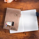 Cuaderno A5 de líneas personalizado en cuero PU con personaje de dibujos animados nombre y bolsillo regalo de vuelta al cole para profesores