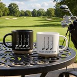 Henkilökohtainen paras isä Par Golf Club Design Elegantti keraaminen kahvimuki, jossa on perheen nimi Isänpäivä Syntymäpäivälahja isälle isoisälle isoisälle golfariille