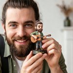 Figura personalizada de resina en miniatura 3D con base y texto de resina decoración del hogar regalo de aniversario para familia y guitarristas