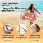 Personalisierte Strandtuch mit Blumenmotiv | schnelltrocknend | mit Namen | Handtuch | Sommer Urlaub Geburtstag Geschenk für sie